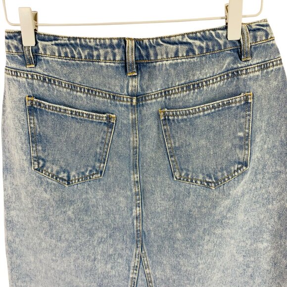 Distressed hem  mini denim skirt A-line light wash size medium Vero moda - Picture 5 of 13